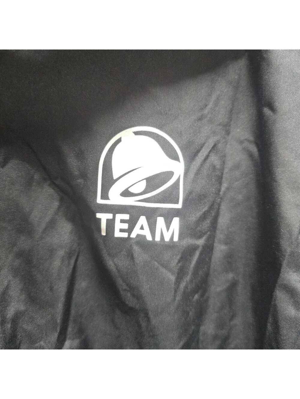 Taco Bell Rain Jacket Windbreaker Team Staff Employee Black Uniform L
